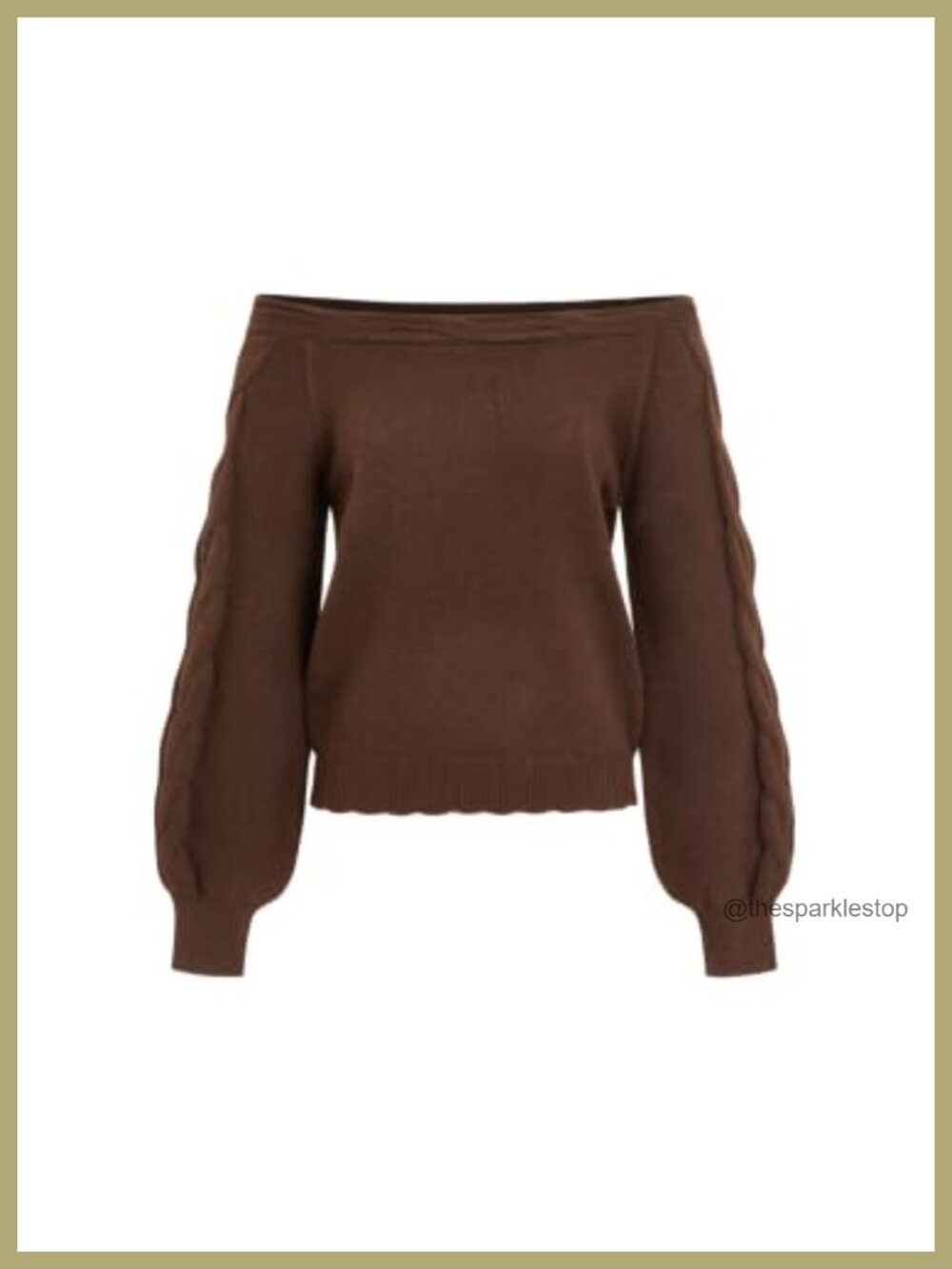 Off Shoulder Cable Knit Sweater Cropped Oversized Pullover